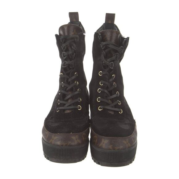 ❤️Louis Vuitton Monogram Pattern Leather Combat Boots❤️ - Picture 3 of 5